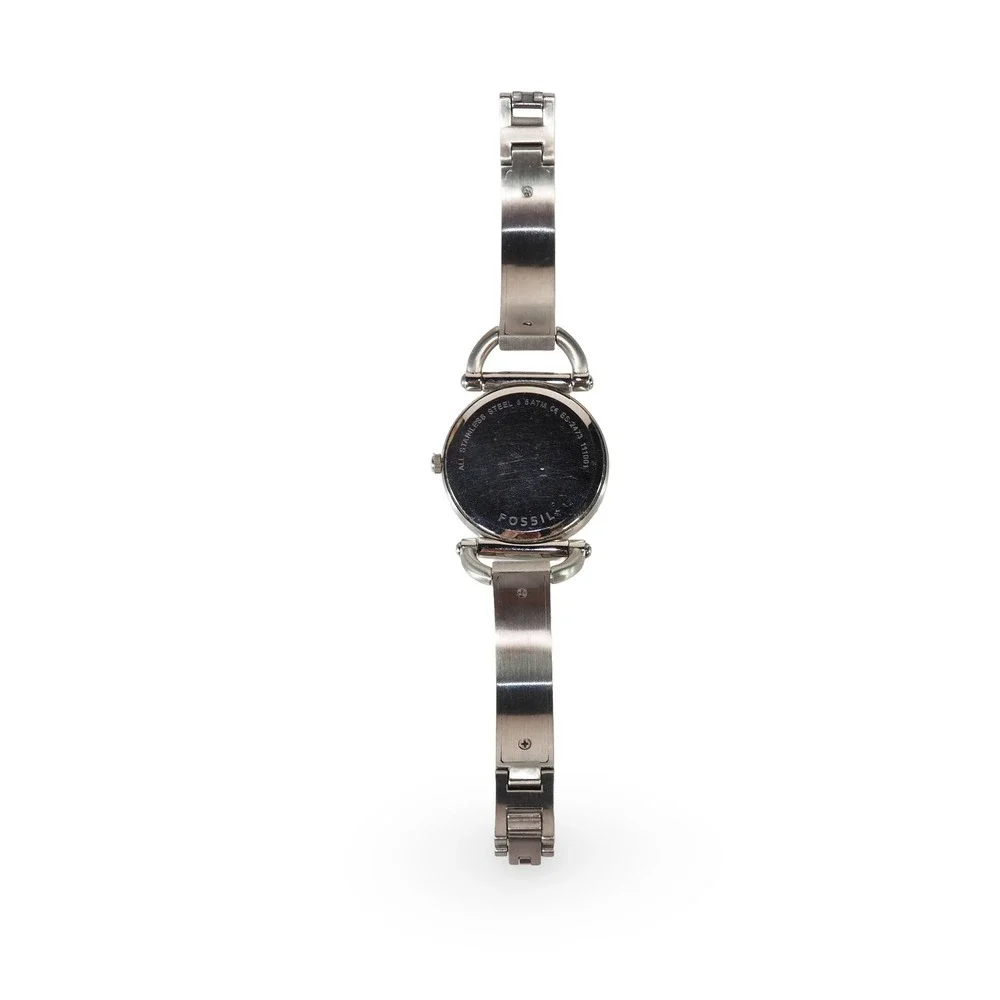Fossil ES-2473 Wrist Watch Women OS‎ Silver White Stainless Steel 5 ATM